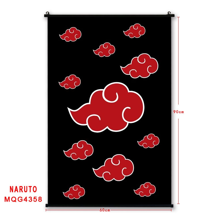 Naruto black Plastic rod Cloth painting Wall Scroll 60X90CM   MQG-4358