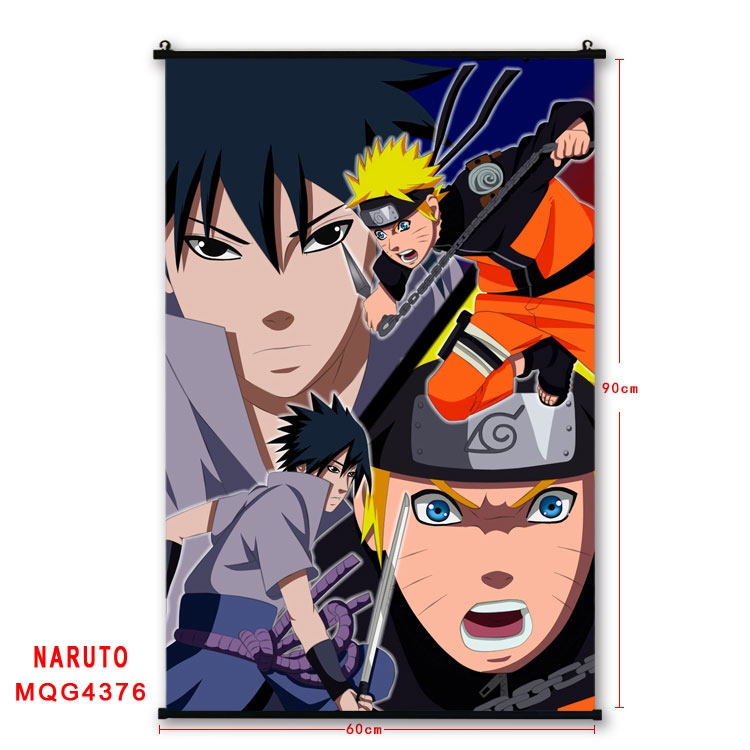 Naruto black Plastic rod Cloth painting Wall Scroll 60X90CM MQG-4376