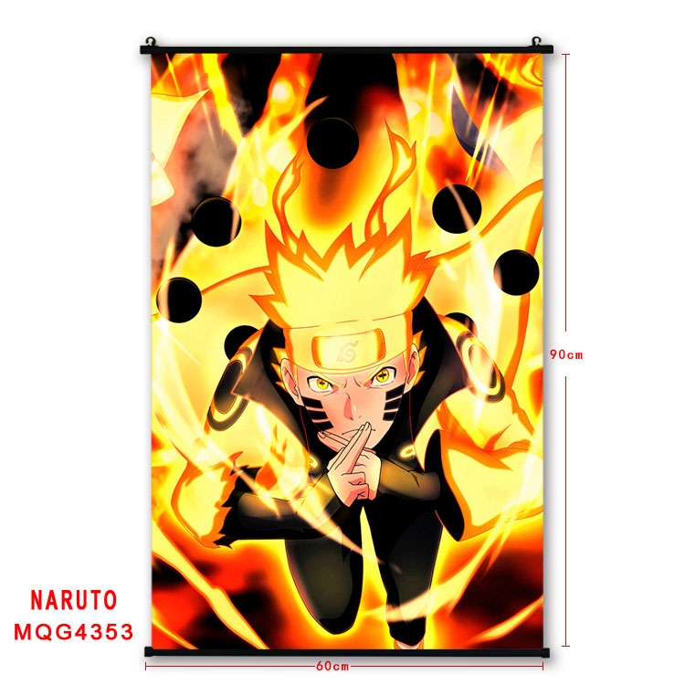 Naruto black Plastic rod Cloth painting Wall Scroll 60X90CM   MQG-4353