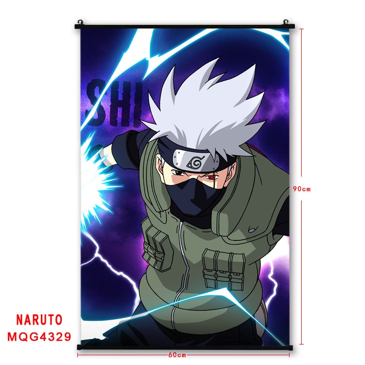 Naruto black Plastic rod Cloth painting Wall Scroll 60X90CM  MQG-4329