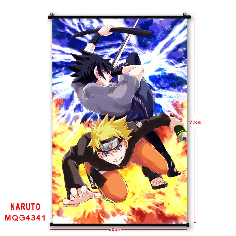 Naruto black Plastic rod Cloth painting Wall Scroll 60X90CM  MQG-4341
