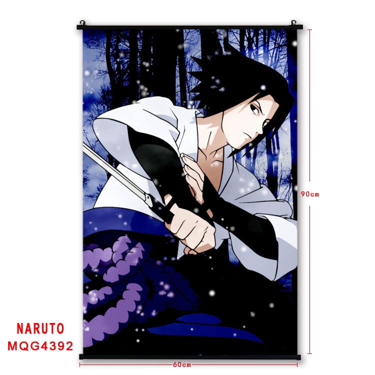Naruto black Plastic rod Cloth painting Wall Scroll 60X90CM  MQG-4392