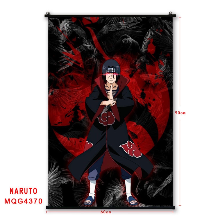 Naruto black Plastic rod Cloth painting Wall Scroll 60X90CM   MQG-4370