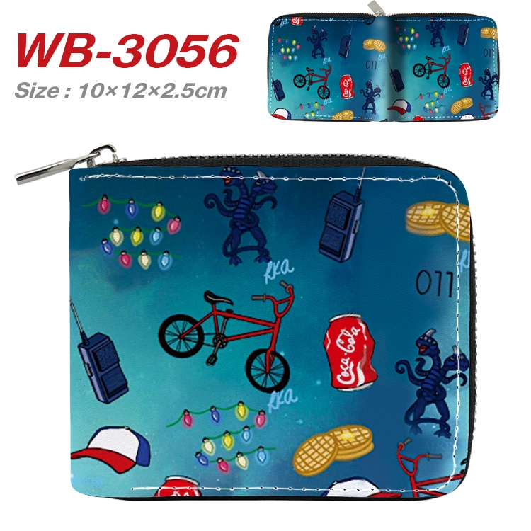 Stranger Things Anime Full Color Short All Inclusive Zipper Wallet 10x12x2.5cm WB-3056A