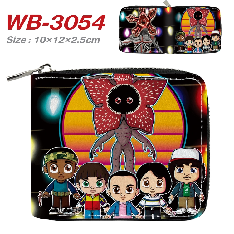 Stranger Things Anime Full Color Short All Inclusive Zipper Wallet 10x12x2.5cm WB-3054A