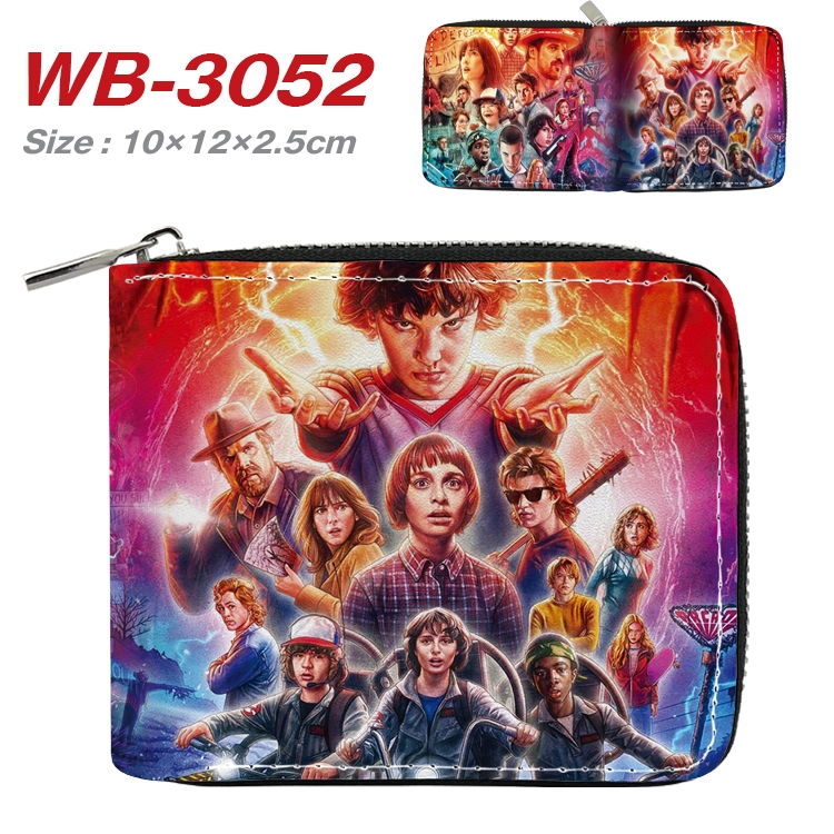 Stranger Things Anime Full Color Short All Inclusive Zipper Wallet 10x12x2.5cm  WB-3052A