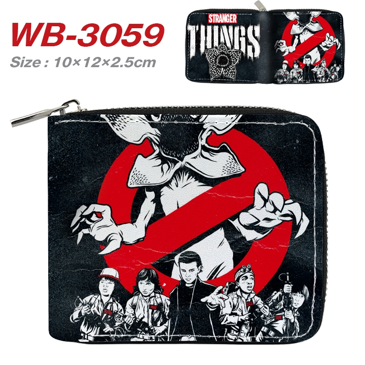 Stranger Things Anime Full Color Short All Inclusive Zipper Wallet 10x12x2.5cm WB-3059A
