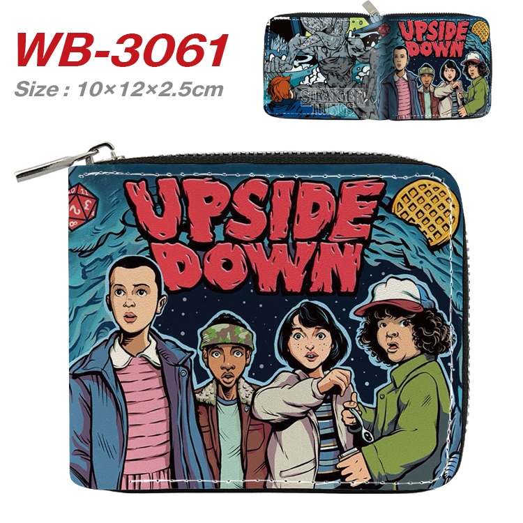 Stranger Things Anime Full Color Short All Inclusive Zipper Wallet 10x12x2.5cm  WB-3061A