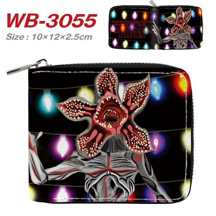Stranger Things Anime Full Color Short All Inclusive Zipper Wallet 10x12x2.5cm WB-3055A