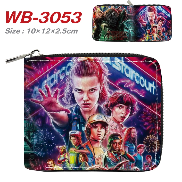 Stranger Things Anime Full Color Short All Inclusive Zipper Wallet 10x12x2.5cm WB-3053A