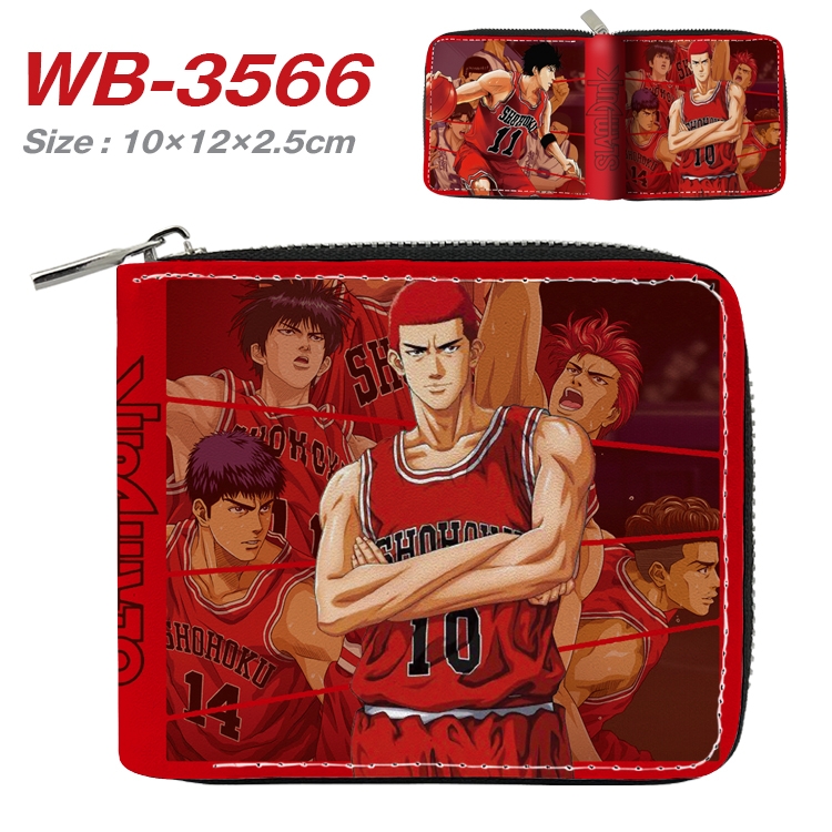 Slam Dunk Anime Full Color Short All Inclusive Zipper Wallet 10x12x2.5cm  WB-3566A