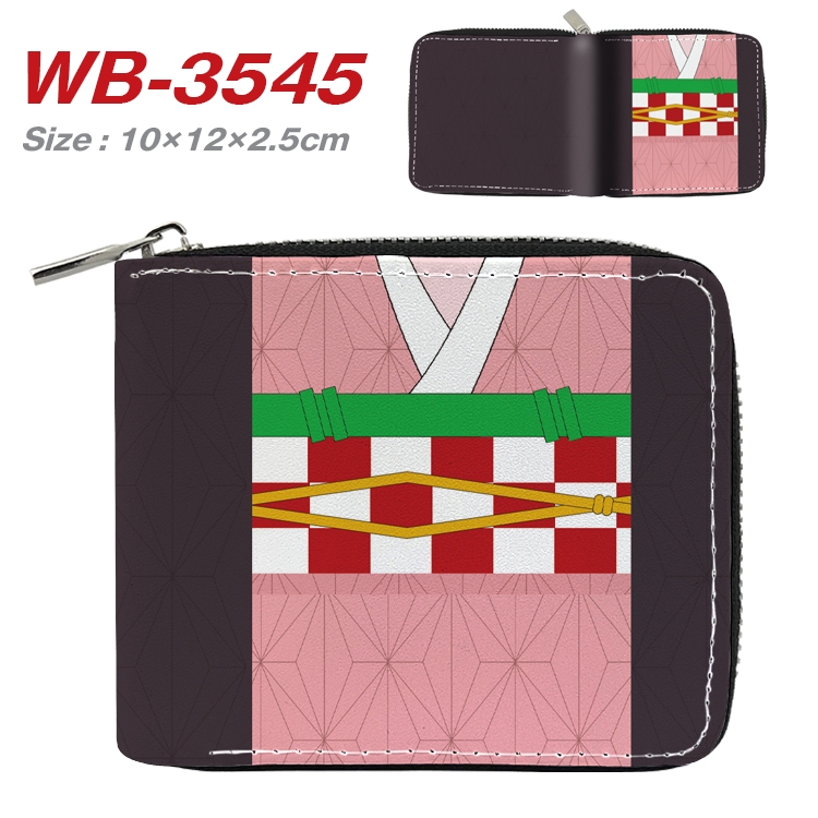 Demon Slayer Kimets Anime Full Color Short All Inclusive Zipper Wallet 10x12x2.5cm WB-3545A