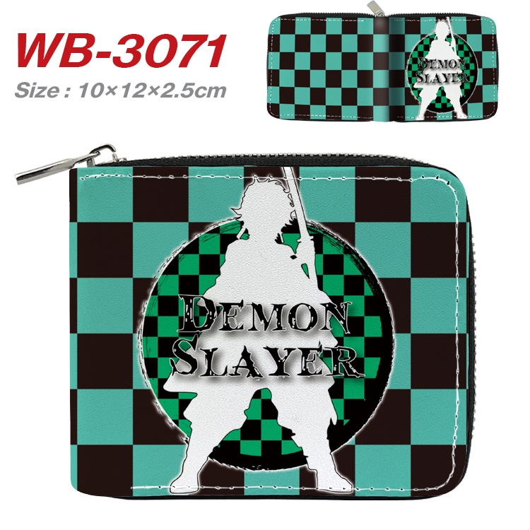 Demon Slayer Kimets Anime Full Color Short All Inclusive Zipper Wallet 10x12x2.5cm WB-3071A