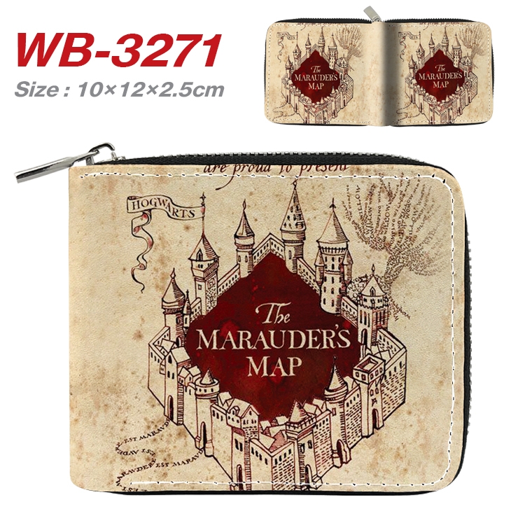 Harry Potter Anime Full Color Short All Inclusive Zipper Wallet 10x12x2.5cm WB-3271A