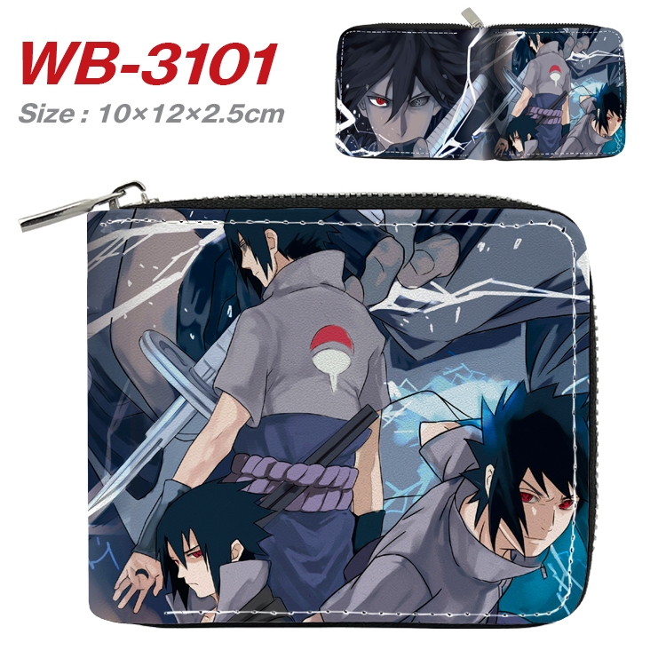 Naruto Anime Full Color Short All Inclusive Zipper Wallet 10x12x2.5cm  WB-3101A