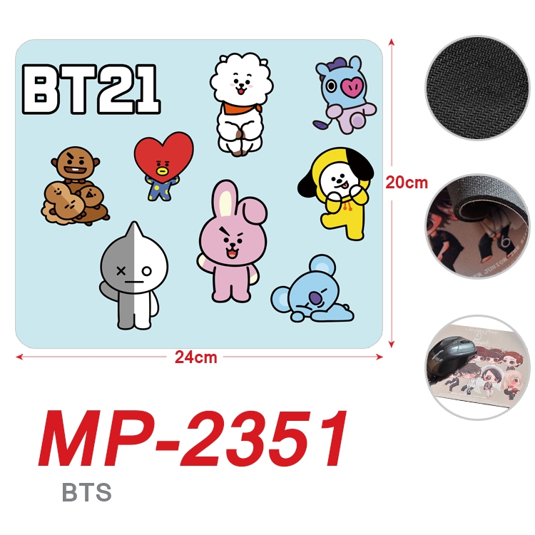 BTS Full Color Printing Mouse Pad Unlocked 20X24cm price for 5 pcs MP-2351