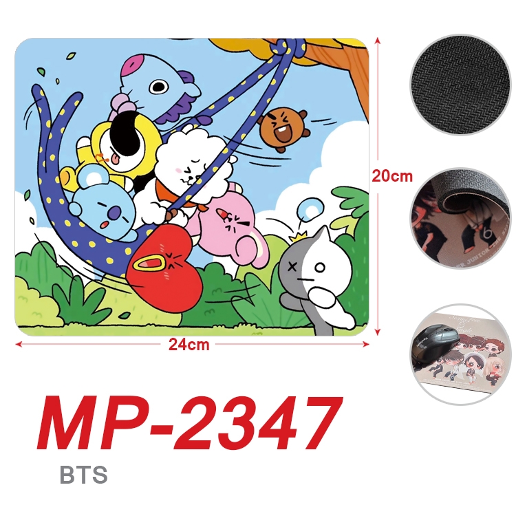 BTS Full Color Printing Mouse Pad Unlocked 20X24cm price for 5 pcs MP-2347