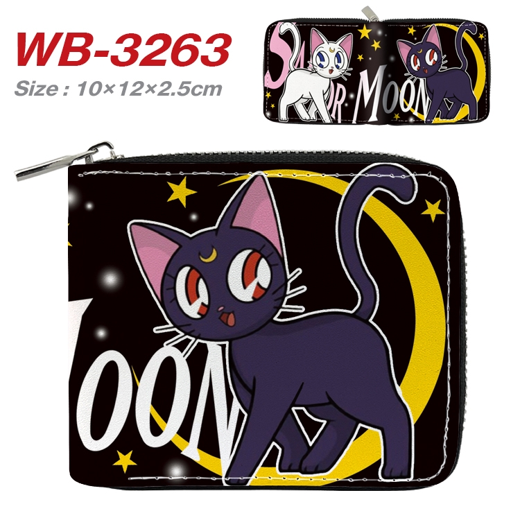 sailormoon Anime Full Color Short All Inclusive Zipper Wallet 10x12x2.5cm WB-3263A