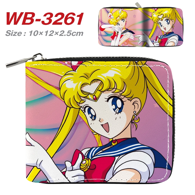sailormoon Anime Full Color Short All Inclusive Zipper Wallet 10x12x2.5cm  WB-3261A