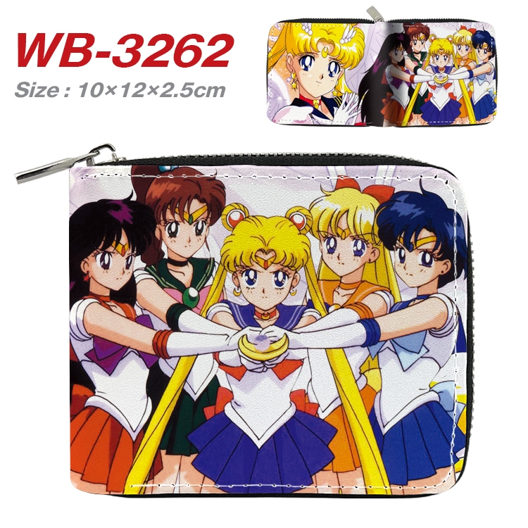 sailormoon Anime Full Color Short All Inclusive Zipper Wallet 10x12x2.5cm  WB-3262A