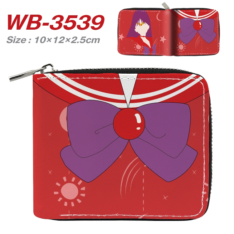 sailormoon Anime Full Color Short All Inclusive Zipper Wallet 10x12x2.5cm WB-3539A