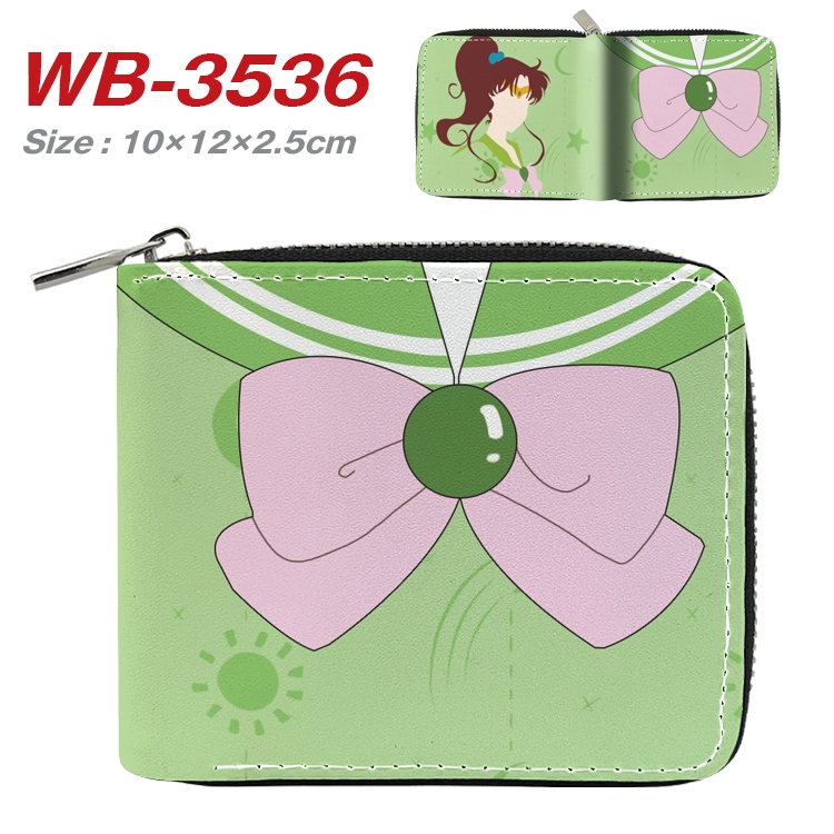 sailormoon Anime Full Color Short All Inclusive Zipper Wallet 10x12x2.5cm WB-3536A