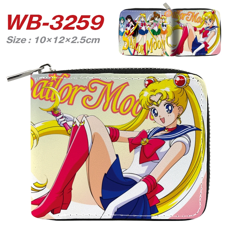sailormoon Anime Full Color Short All Inclusive Zipper Wallet 10x12x2.5cm  WB-3259A