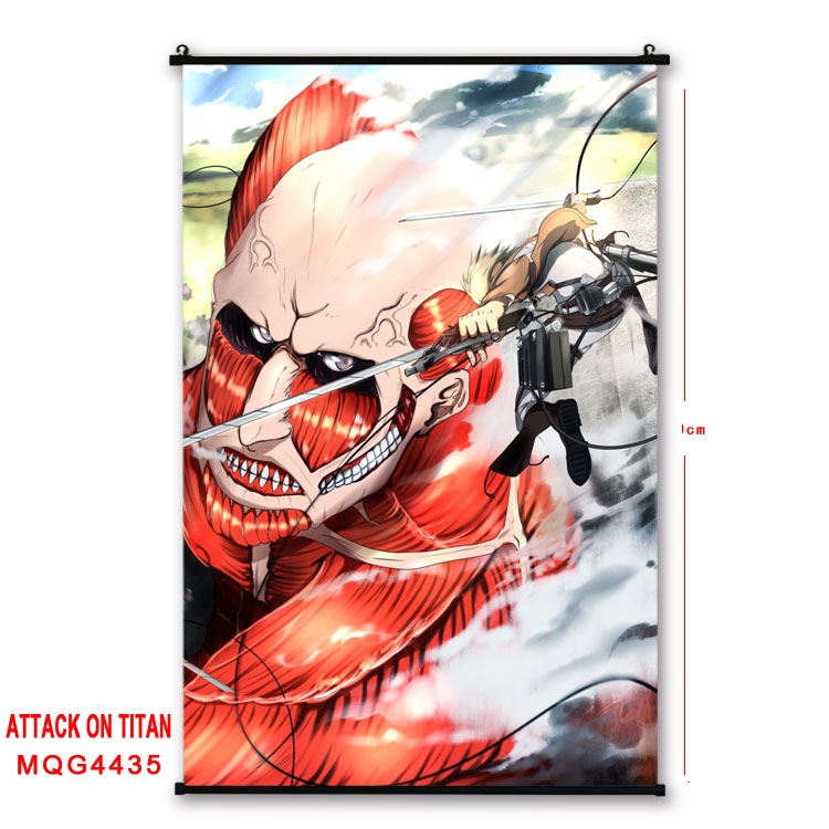 Shingeki no Kyojin black Plastic rod Cloth painting Wall Scroll 60X90CM MQG-4435