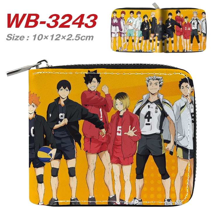 Haikyuu!! Anime Full Color Short All Inclusive Zipper Wallet 10x12x2.5cm  WB-3243A