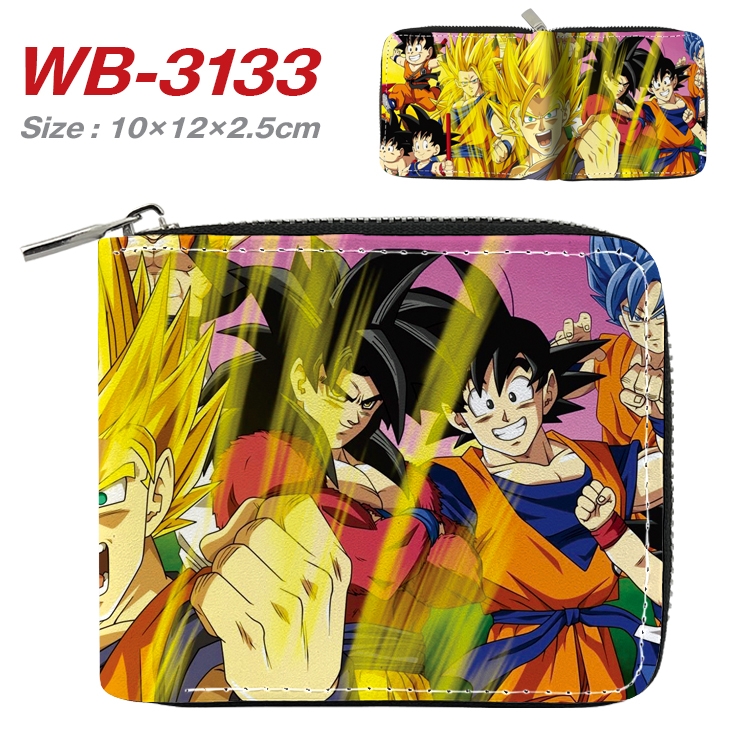 DRAGON BALL Anime Full Color Short All Inclusive Zipper Wallet 10x12x2.5cm WB-3133A