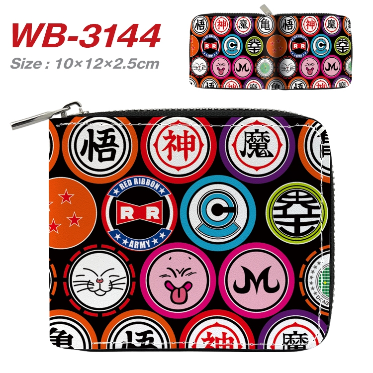 DRAGON BALL Anime Full Color Short All Inclusive Zipper Wallet 10x12x2.5cm WB-3144A