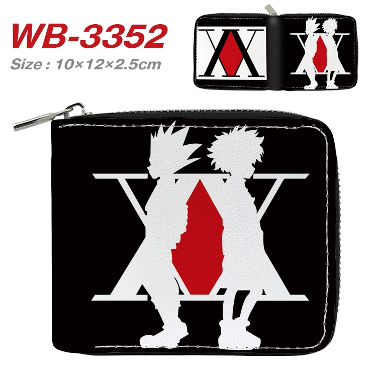 HunterXHunter Anime Full Color Short All Inclusive Zipper Wallet 10x12x2.5cm  WB-3352A