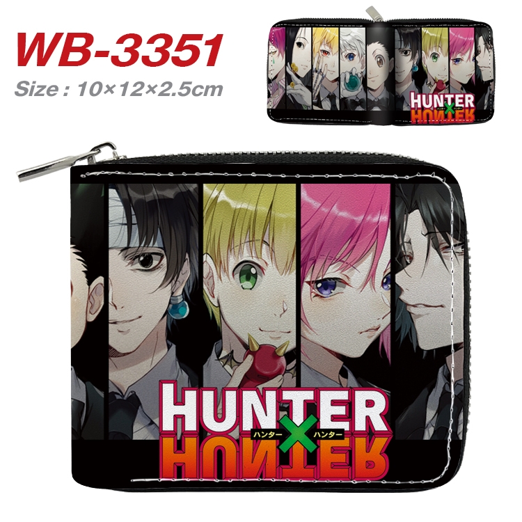 HunterXHunter Anime Full Color Short All Inclusive Zipper Wallet 10x12x2.5cm  WB-3351A