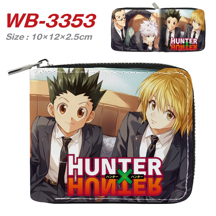 HunterXHunter Anime Full Color Short All Inclusive Zipper Wallet 10x12x2.5cm WB-3353A