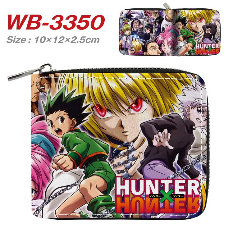 HunterXHunter Anime Full Color Short All Inclusive Zipper Wallet 10x12x2.5cm  WB-3350A
