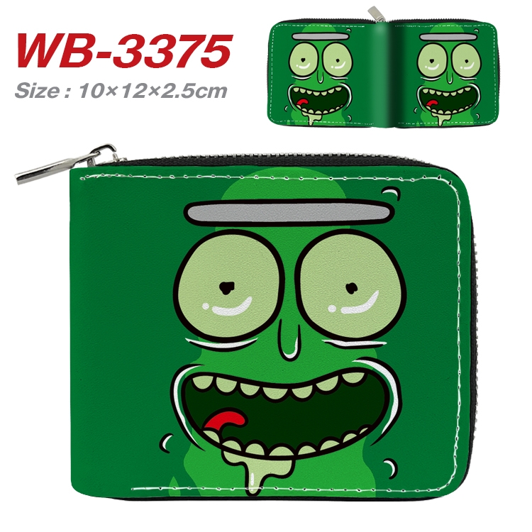 Rick and Morty Anime Full Color Short All Inclusive Zipper Wallet 10x12x2.5cm WB-3375A