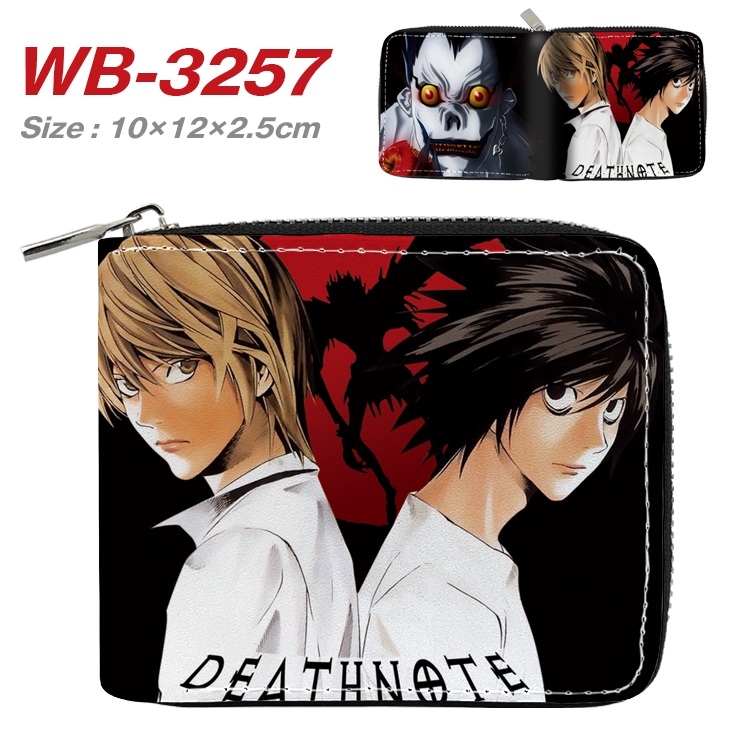 Death note Anime Full Color Short All Inclusive Zipper Wallet 10x12x2.5cm WB-3257A