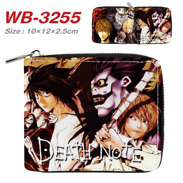 Death note Anime Full Color Short All Inclusive Zipper Wallet 10x12x2.5cm WB-3255A