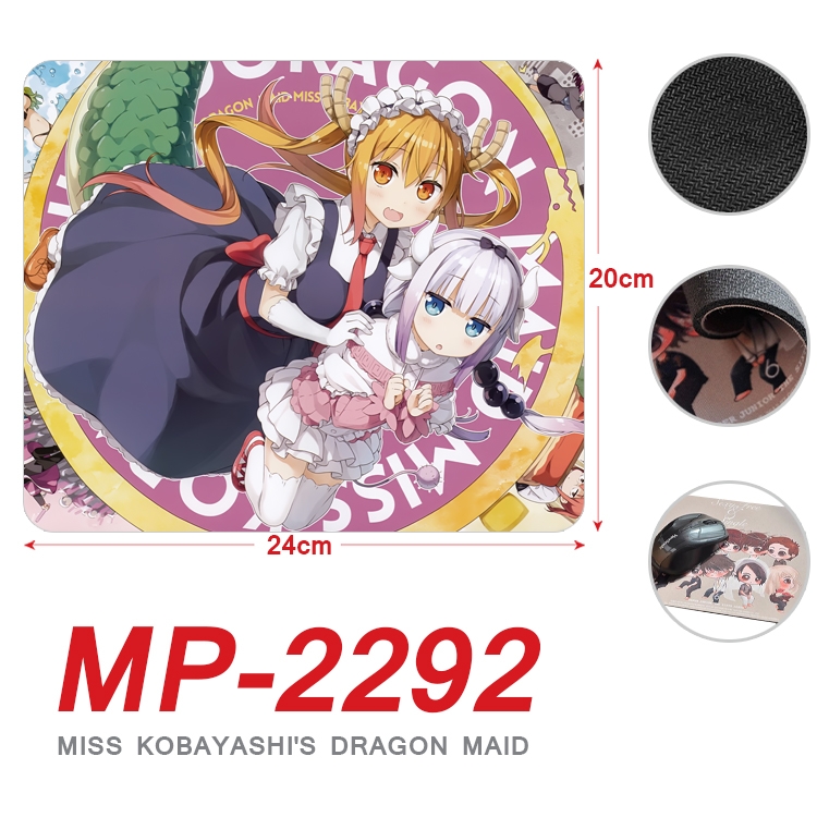 Miss Kobayashis Dragon Maid Anime Full Color Printing Mouse Pad Unlocked 20X24cm price for 5 pcs MP-2292