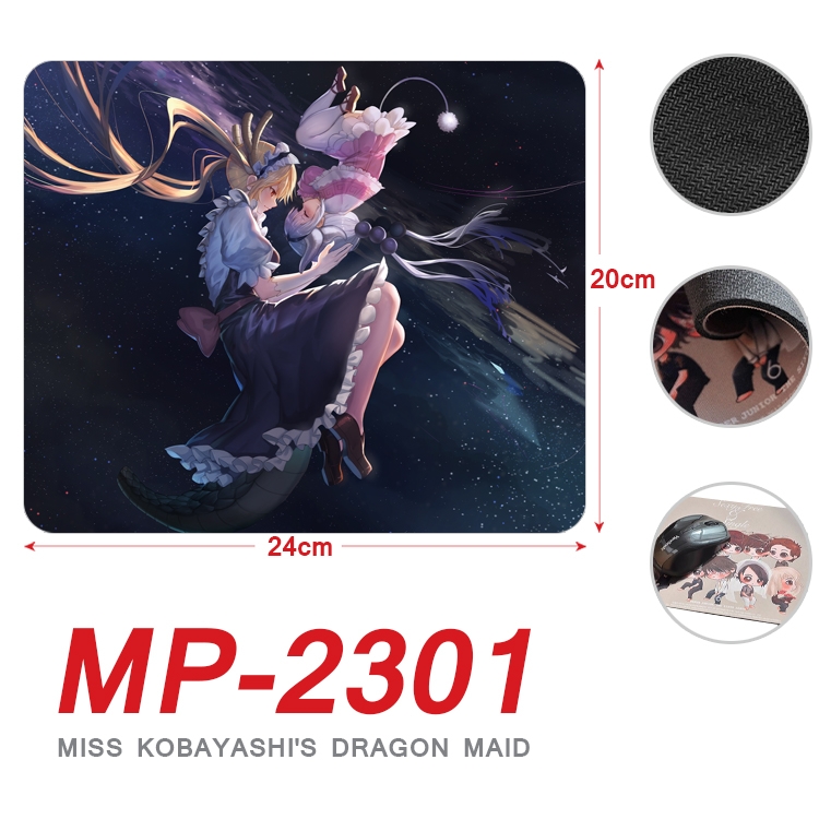 Miss Kobayashis Dragon Maid Anime Full Color Printing Mouse Pad Unlocked 20X24cm price for 5 pcs MP-2301