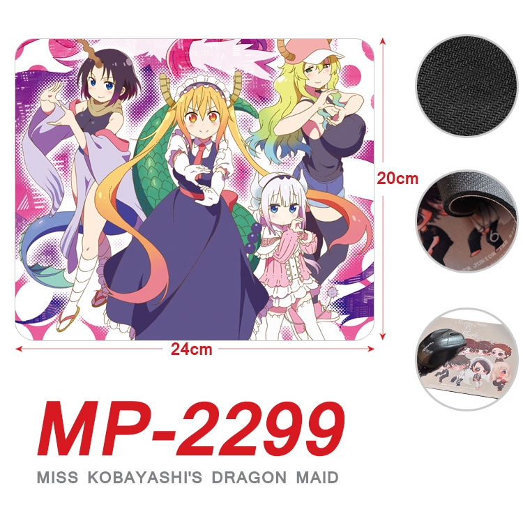 Miss Kobayashis Dragon Maid Anime Full Color Printing Mouse Pad Unlocked 20X24cm price for 5 pcs MP-2299