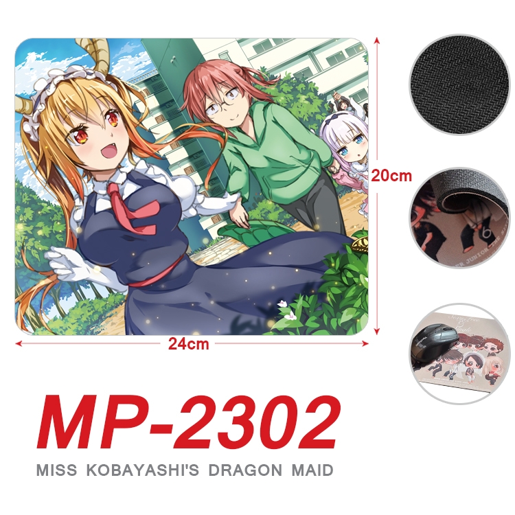 Miss Kobayashis Dragon Maid Anime Full Color Printing Mouse Pad Unlocked 20X24cm price for 5 pcs MP-2302