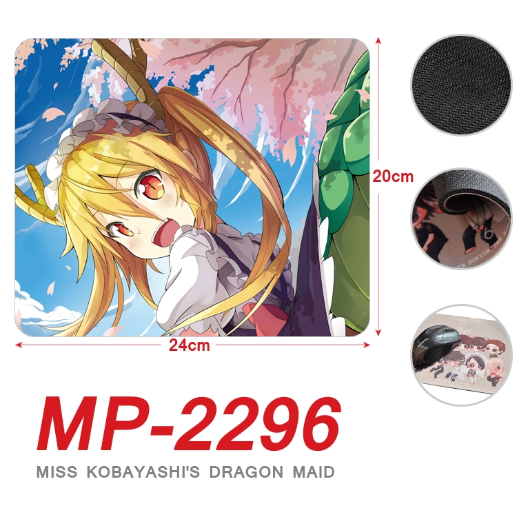 Miss Kobayashis Dragon Maid Anime Full Color Printing Mouse Pad Unlocked 20X24cm price for 5 pcs MP-2296