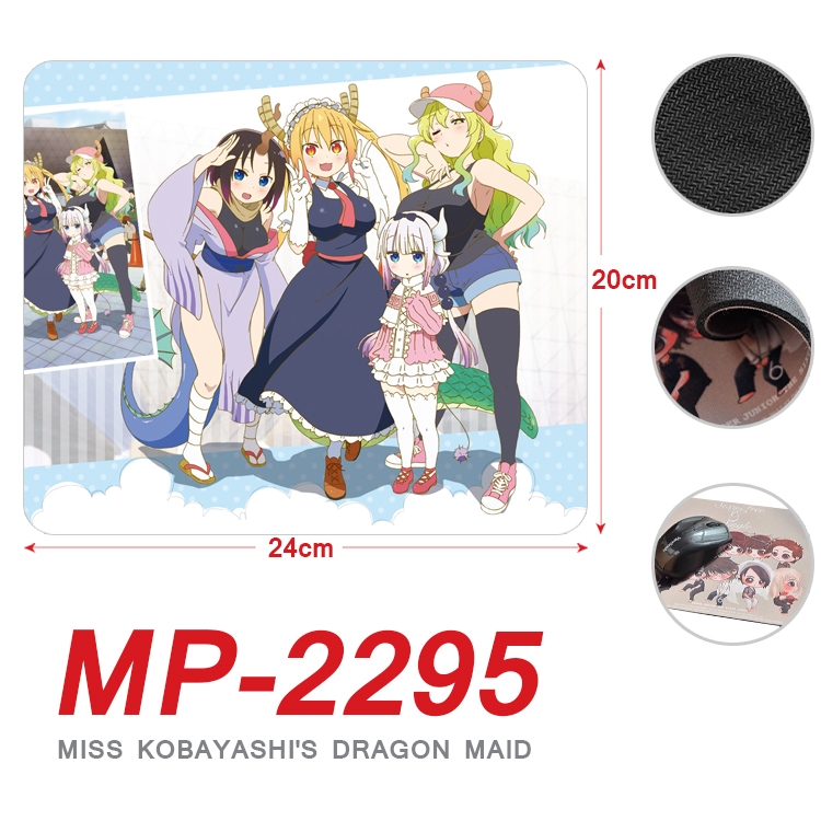 Miss Kobayashis Dragon Maid Anime Full Color Printing Mouse Pad Unlocked 20X24cm price for 5 pcs MP-2295