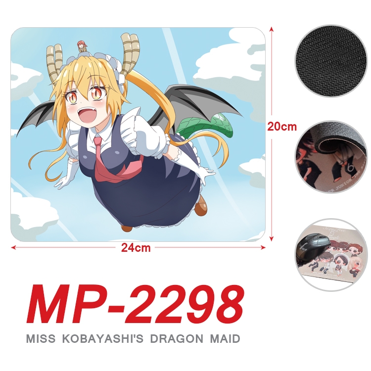 Miss Kobayashis Dragon Maid Anime Full Color Printing Mouse Pad Unlocked 20X24cm price for 5 pcs MP-2298