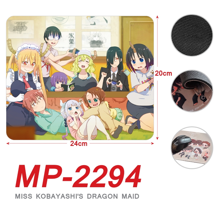Miss Kobayashis Dragon Maid Anime Full Color Printing Mouse Pad Unlocked 20X24cm price for 5 pcs MP-2294