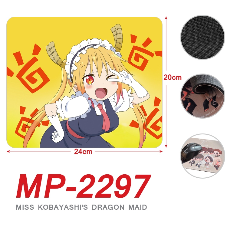 Miss Kobayashis Dragon Maid Anime Full Color Printing Mouse Pad Unlocked 20X24cm price for 5 pcs MP-2297