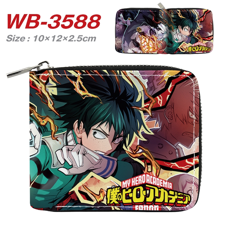 My Hero Academia Anime Full Color Short All Inclusive Zipper Wallet 10x12x2.5cm WB-3588A
