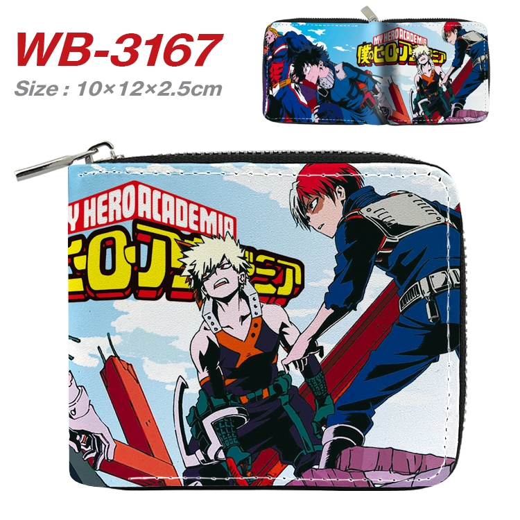 My Hero Academia Anime Full Color Short All Inclusive Zipper Wallet 10x12x2.5cm WB-3167A