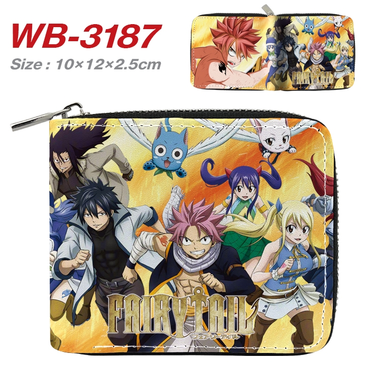 Fairy tail Anime Full Color Short All Inclusive Zipper Wallet 10x12x2.5cm WB-3187A